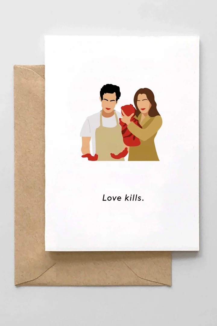 Spaghetti & Meatballs Love Kills Greeting Card 1 Spaghetti & Meatballs Love Kills Greeting Card