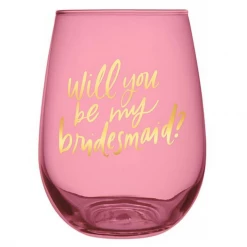 Slant Collections Be My Bridesmaid Stemless Wine Glass WEDDING CAPSULE
