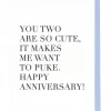 Huckleberry Letterpress So Cute I Puke Greeting Card
