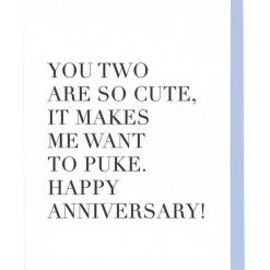 Huckleberry Letterpress So Cute I Puke Greeting Card