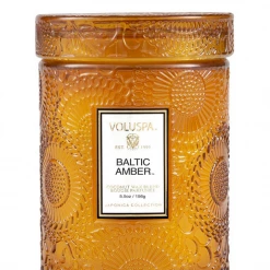 Voluspa Small Embossed Glass Jar - Baltic Amber RESTOCKED
