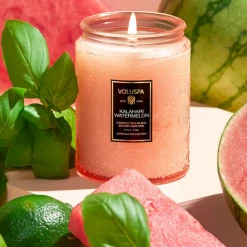 Voluspa Small Embossed Glass Jar - Kalahari Watermelon GIFT