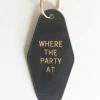 Black Lab Studio HOME Where The Party At Keychain