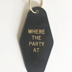 Black Lab Studio HOME Where The Party At Keychain