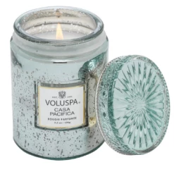 Voluspa Small Embossed Glass Jar - Casa Pacifica 5 Voluspa Small Embossed Glass Jar - Casa Pacifica