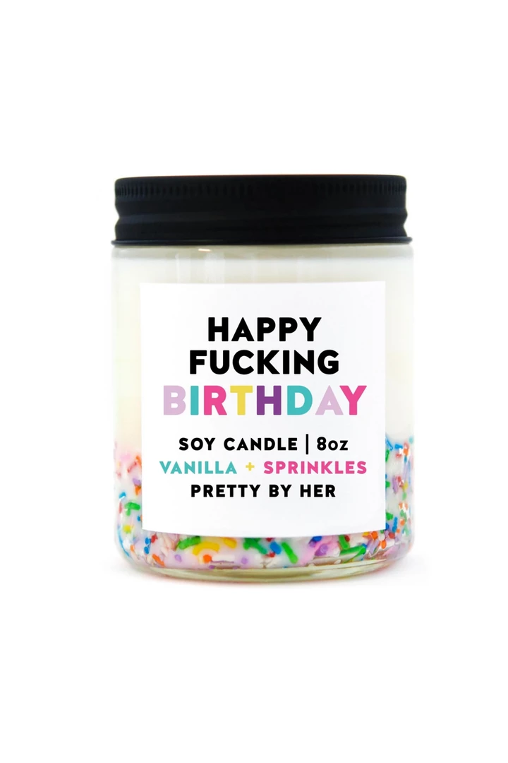 Pretty By Her Happy Fucking Birthday Candle GIFT 1 Pretty By Her Happy Fucking Birthday Candle GIFT