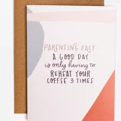 Black Lab Studio GIFT Parenting Reheat Coffee Greeting Card