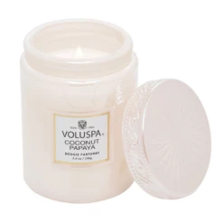 GIFT Voluspa Small Embossed Glass Jar - Coconut Papaya 5 GIFT Voluspa Small Embossed Glass Jar - Coconut Papaya