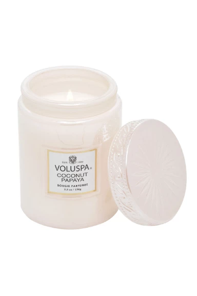 GIFT Voluspa Small Embossed Glass Jar - Coconut Papaya 3 GIFT Voluspa Small Embossed Glass Jar - Coconut Papaya