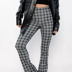 Chocolate USA BOTTOMS Camden Plaid Knit Pants 10 Chocolate USA BOTTOMS Camden Plaid Knit Pants