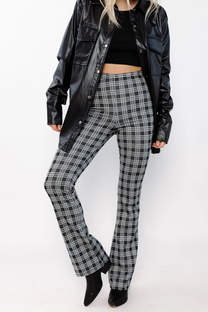 Chocolate USA BOTTOMS Camden Plaid Knit Pants 3 Chocolate USA BOTTOMS Camden Plaid Knit Pants