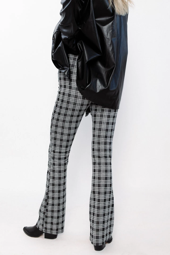 Chocolate USA BOTTOMS Camden Plaid Knit Pants 4 Chocolate USA BOTTOMS Camden Plaid Knit Pants