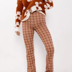 Chocolate USA BOTTOMS Camden Plaid Knit Pants 13 Chocolate USA BOTTOMS Camden Plaid Knit Pants
