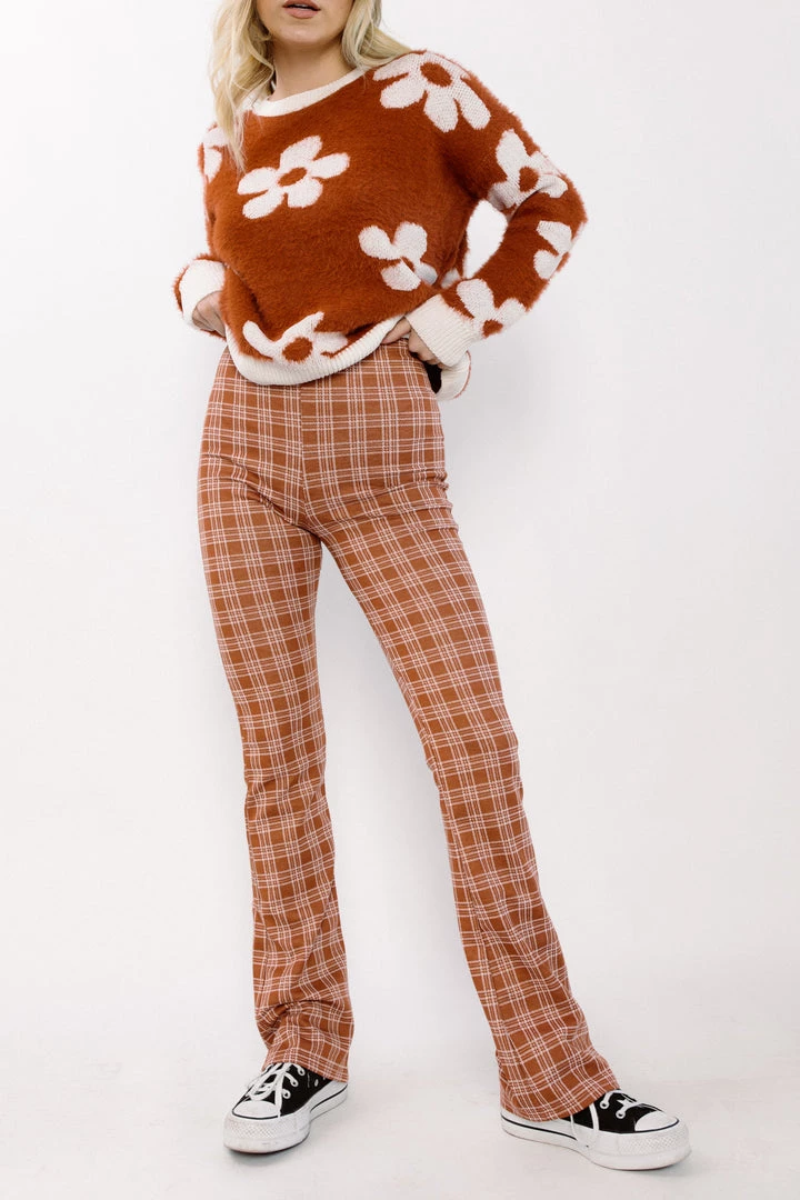 Chocolate USA BOTTOMS Camden Plaid Knit Pants 7 Chocolate USA BOTTOMS Camden Plaid Knit Pants