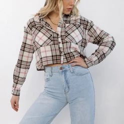 Timing CLOTHING Blissful Cropped Plaid Top