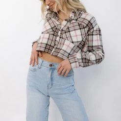 Timing CLOTHING Blissful Cropped Plaid Top