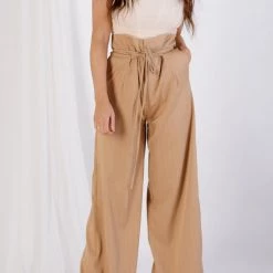 Beige Botany Power Hour Wide Leg Trousers