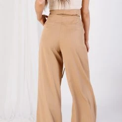 Beige Botany Power Hour Wide Leg Trousers