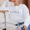 Chicka D BRIGHTSIDE The Label Loyola Cropped Embroidered Crew