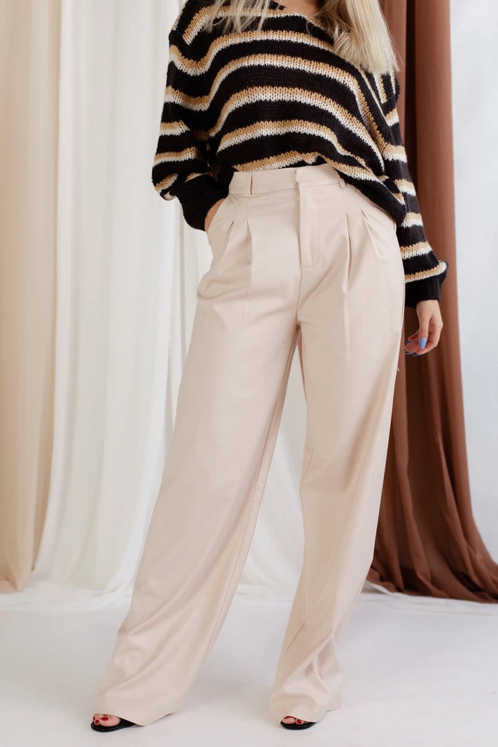 Beige Botany Influencer Wide Leg Trousers 3 Beige Botany Influencer Wide Leg Trousers