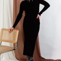 Beige Botany Captivated Open Back Knit Dress