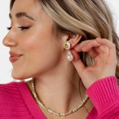 Brightside Vera Smiley Pearl Earrings ACCESSORIES