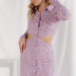 Blue Blush Poppy Knit Cutout Dress CLOTHING