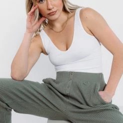 Nikibiki Serves You Right Ribbed Crop Tank CLOTHING