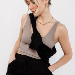 Nikibiki Serves You Right Ribbed Crop Tank CLOTHING