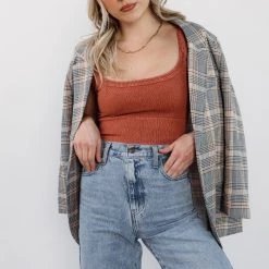 Nikibiki Time To Trim Vintage Wash Ribbed Crop Top CLOTHING