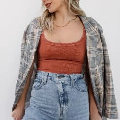 Nikibiki Time To Trim Vintage Wash Ribbed Crop Top CLOTHING