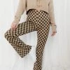 Miss Love Step In Checkered Print Pants