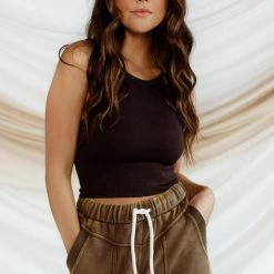 Nikibiki Keep It Up High Neck Vintage Wash Crop Top CLOTHING