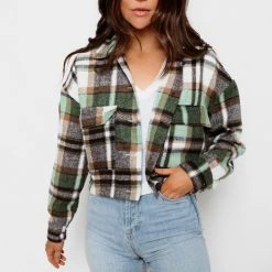 Adele B. Jameson Cropped Plaid Shacket