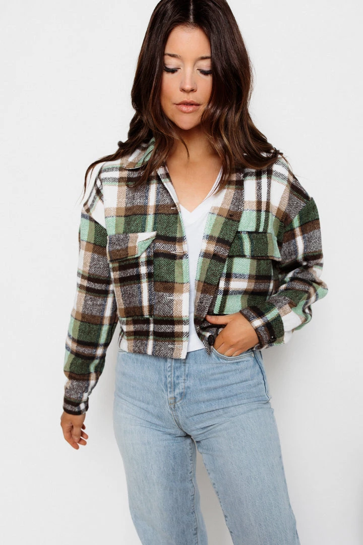 Adele B. Jameson Cropped Plaid Shacket 2 Adele B. Jameson Cropped Plaid Shacket