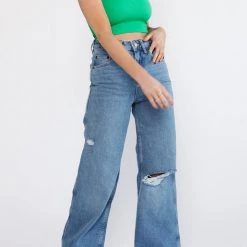 NEW ARRIVALS BDG Ripped Knee Puddle Jean