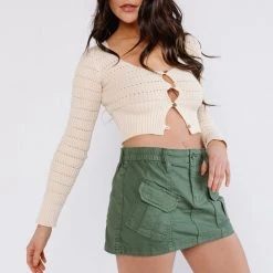 BDG Button Up Mini Knit CLOTHING
