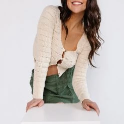 BDG Button Up Mini Knit CLOTHING