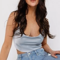 Miss Love CLOTHING To Heart Satin Tie Top