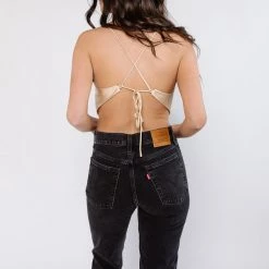 Miss Love CLOTHING To Heart Satin Tie Top