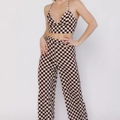 Edit By Nine Vice Checkered Crop Top