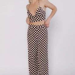 Edit By Nine Vice Checkered Crop Top