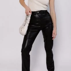 Edit By Nine Hit The Lights Faux Leather Pants CLOTHING