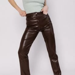 Edit By Nine Hit The Lights Faux Leather Pants CLOTHING