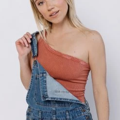 Nikibiki Together As One Shoulder Vintage Wash Tank