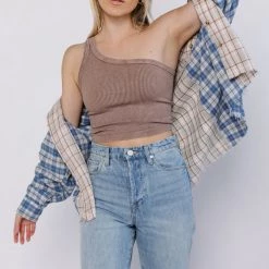 Nikibiki Together As One Shoulder Vintage Wash Tank