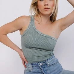 Nikibiki Together As One Shoulder Vintage Wash Tank