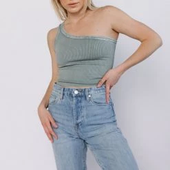 Nikibiki Together As One Shoulder Vintage Wash Tank