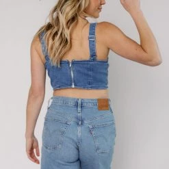 Blue Blush On My Time Denim Top CLOTHING 13 Blue Blush On My Time Denim Top CLOTHING