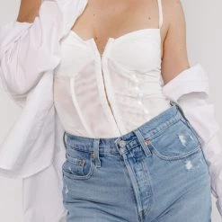 CLOTHING Free People Night Rhythm Corset Bodysuit